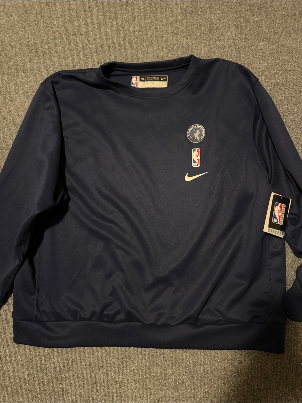 Nike Men's Navy Crewneck Sweatshirt with NBA & Timberwolves Logos